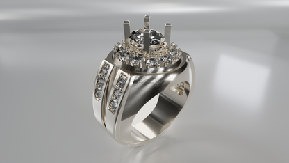 Celestial Crown: Men's Diamond Statement Ring