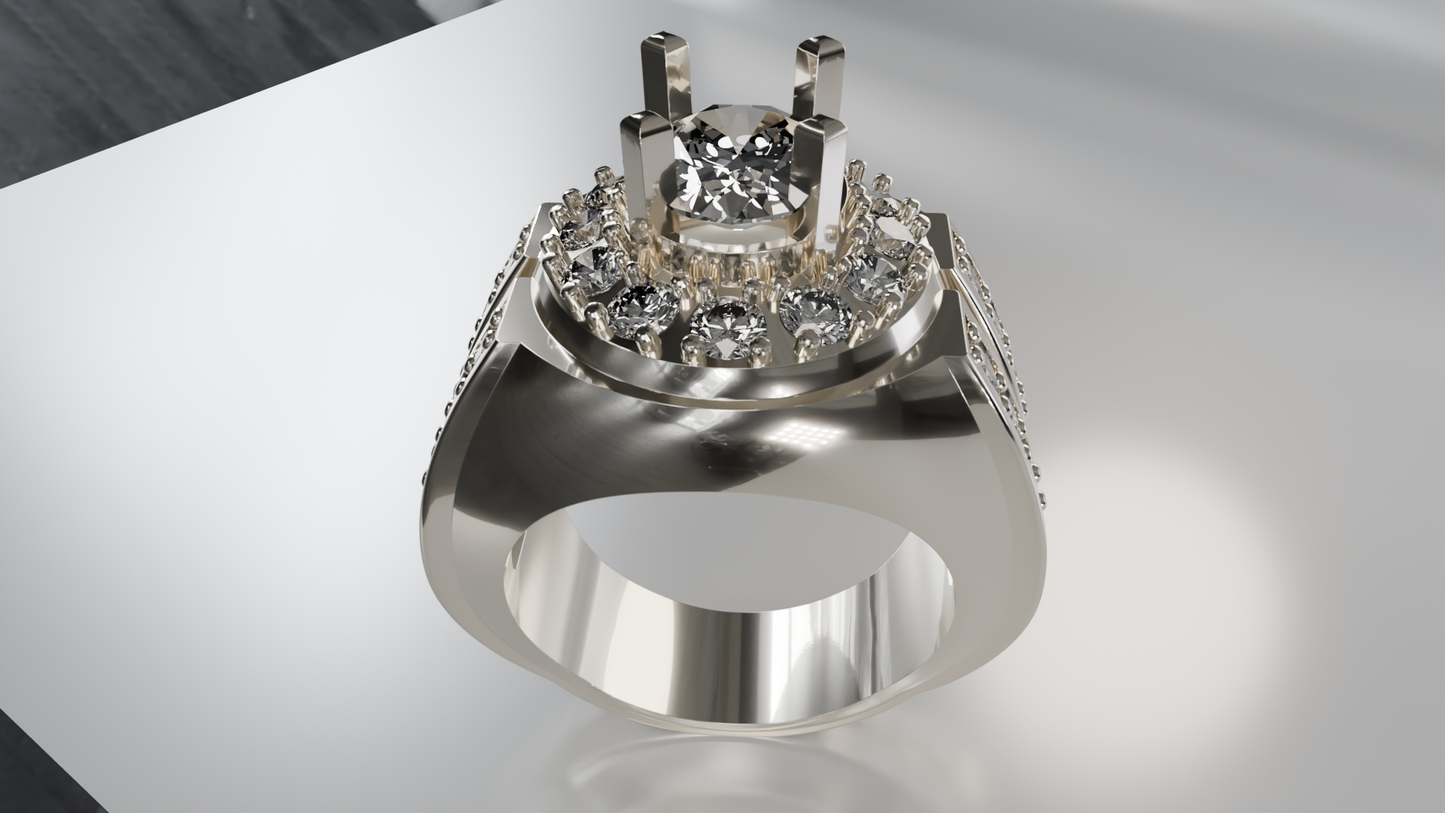 Celestial Crown: Men's Diamond Statement Ring
