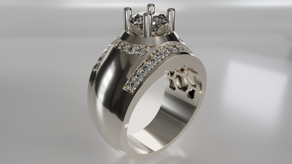 Architectural Sparkle: Geometric Diamond Ring