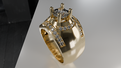 Architectural Sparkle: Geometric Diamond Ring