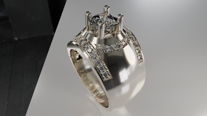 Architectural Sparkle: Geometric Diamond Ring