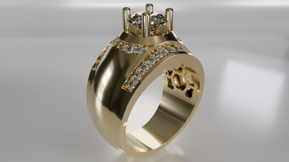 Architectural Sparkle: Geometric Diamond Ring