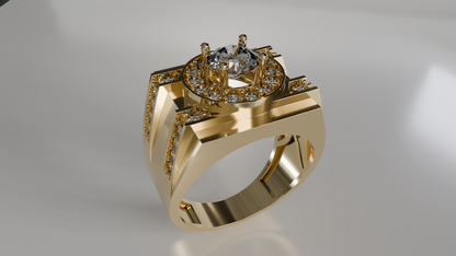 Celestial Geometry: Modern Diamond Ring
