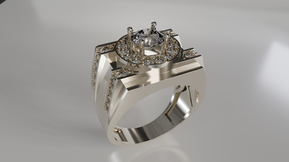 Celestial Geometry: Modern Diamond Ring