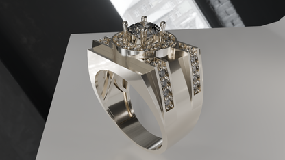 Celestial Geometry: Modern Diamond Ring