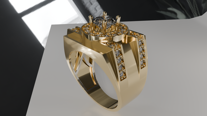 Celestial Geometry: Modern Diamond Ring