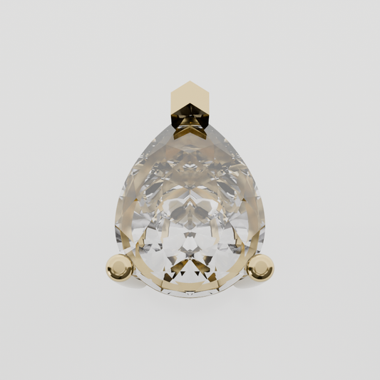 Pear-Cut Diamond Three-Prong Pendant - yellow gold - hero view
