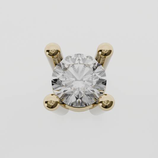 Petite Round Diamond Solitaire Pendant - yellow gold - hero view