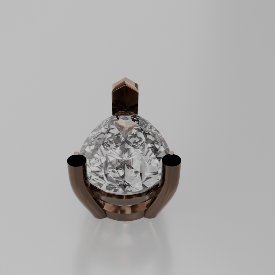 East-West Pear Diamond Solitaire Necklace Pendant - rose gold - left view
