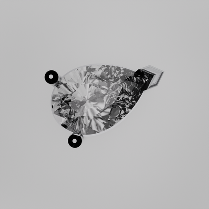 East-West Pear Diamond Solitaire Necklace Pendant - white gold - flat view