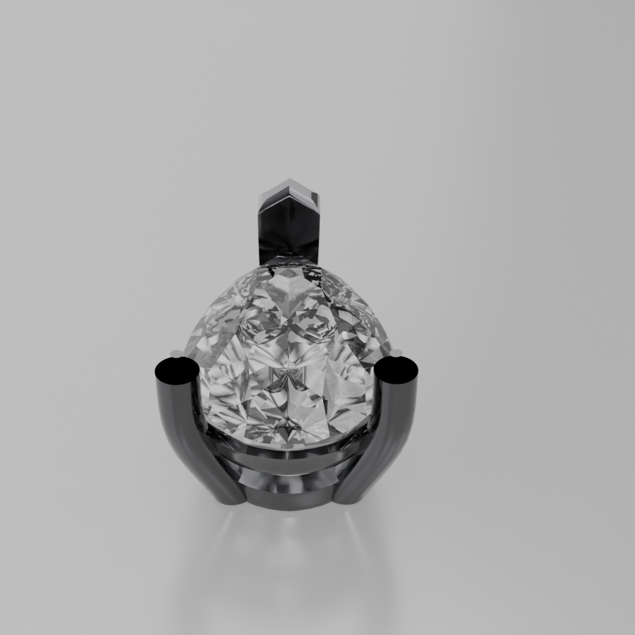 East-West Pear Diamond Solitaire Necklace Pendant - white gold - left view