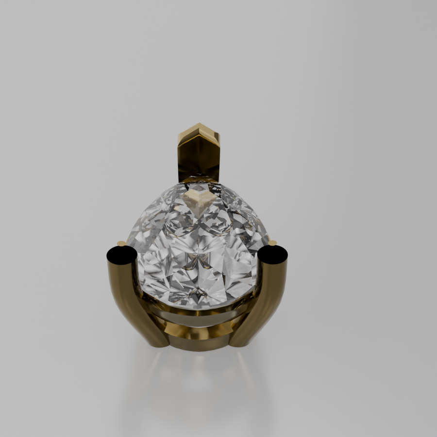 East-West Pear Diamond Solitaire Necklace Pendant - yellow gold - left view