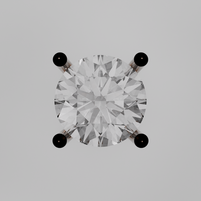 Round Diamond Solitaire Necklace Pendant - rose gold - flat view