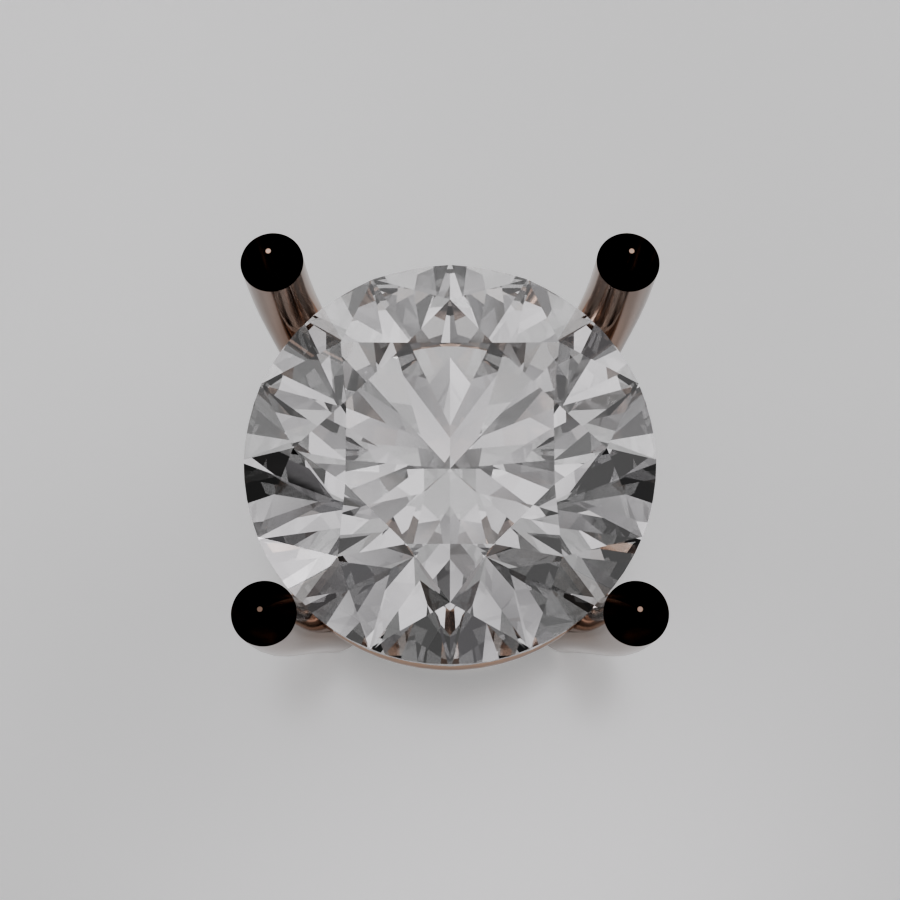 Round Diamond Solitaire Necklace Pendant - rose gold - hero view