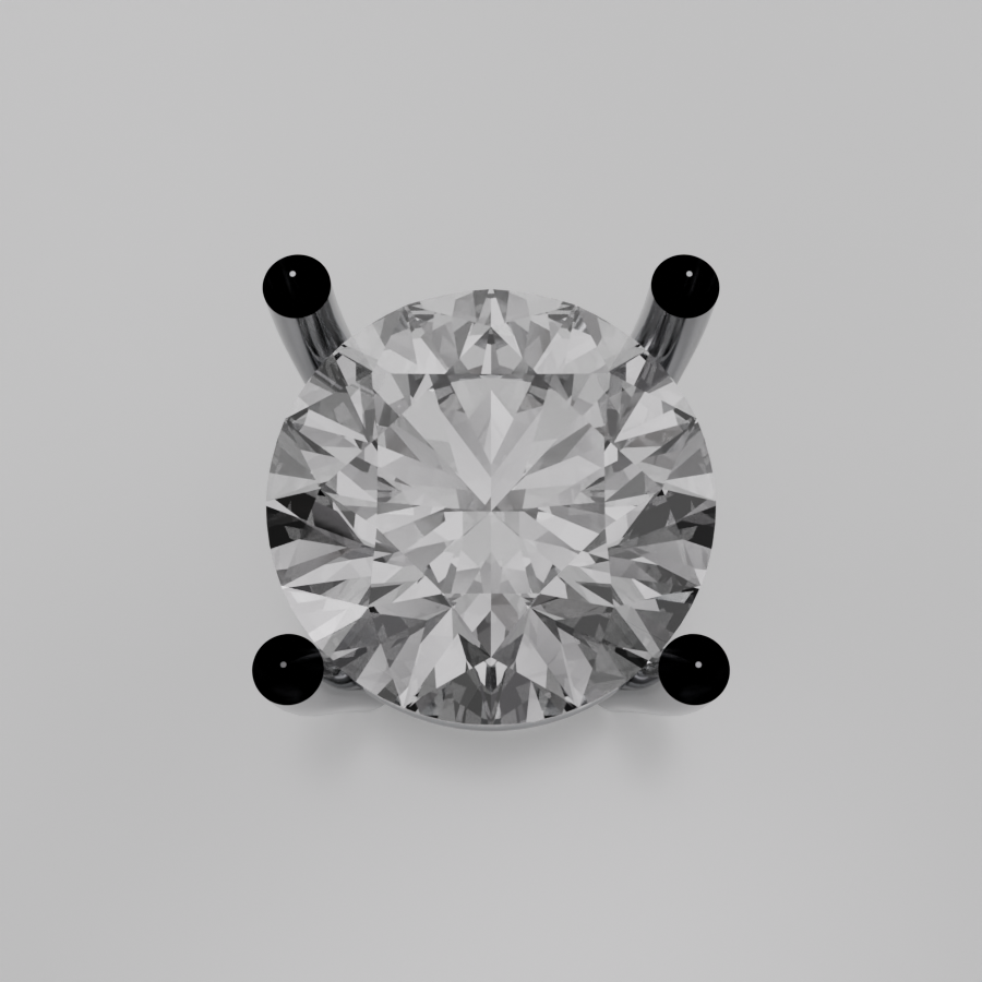Round Diamond Solitaire Necklace Pendant - white gold - hero view