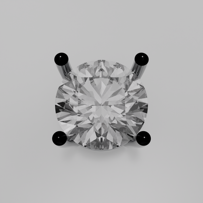 Round Diamond Solitaire Necklace Pendant - white gold - hero view