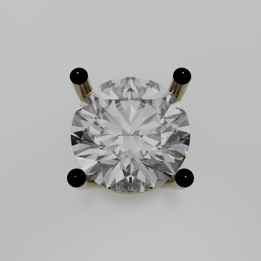 Round Diamond Solitaire Necklace Pendant - yellow gold - hero view
