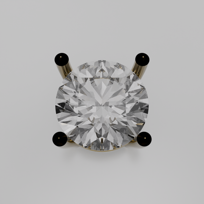Round Diamond Solitaire Necklace Pendant - yellow gold - hero view