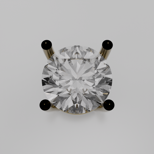Round Diamond Solitaire Necklace Pendant - yellow gold - hero view