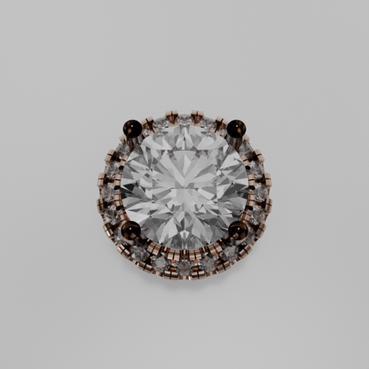 Round Diamond Halo Pendant - rose gold - hero view