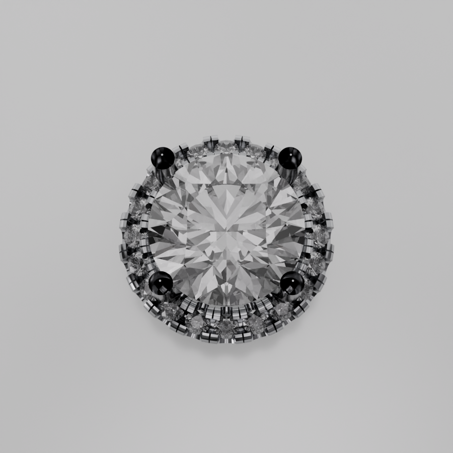 Round Diamond Halo Pendant - white gold - hero view