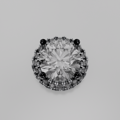 Round Diamond Halo Pendant - white gold - hero view