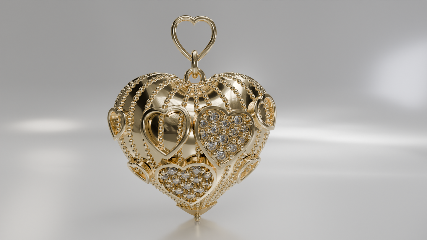 Heart Pendant with Diamond Accents