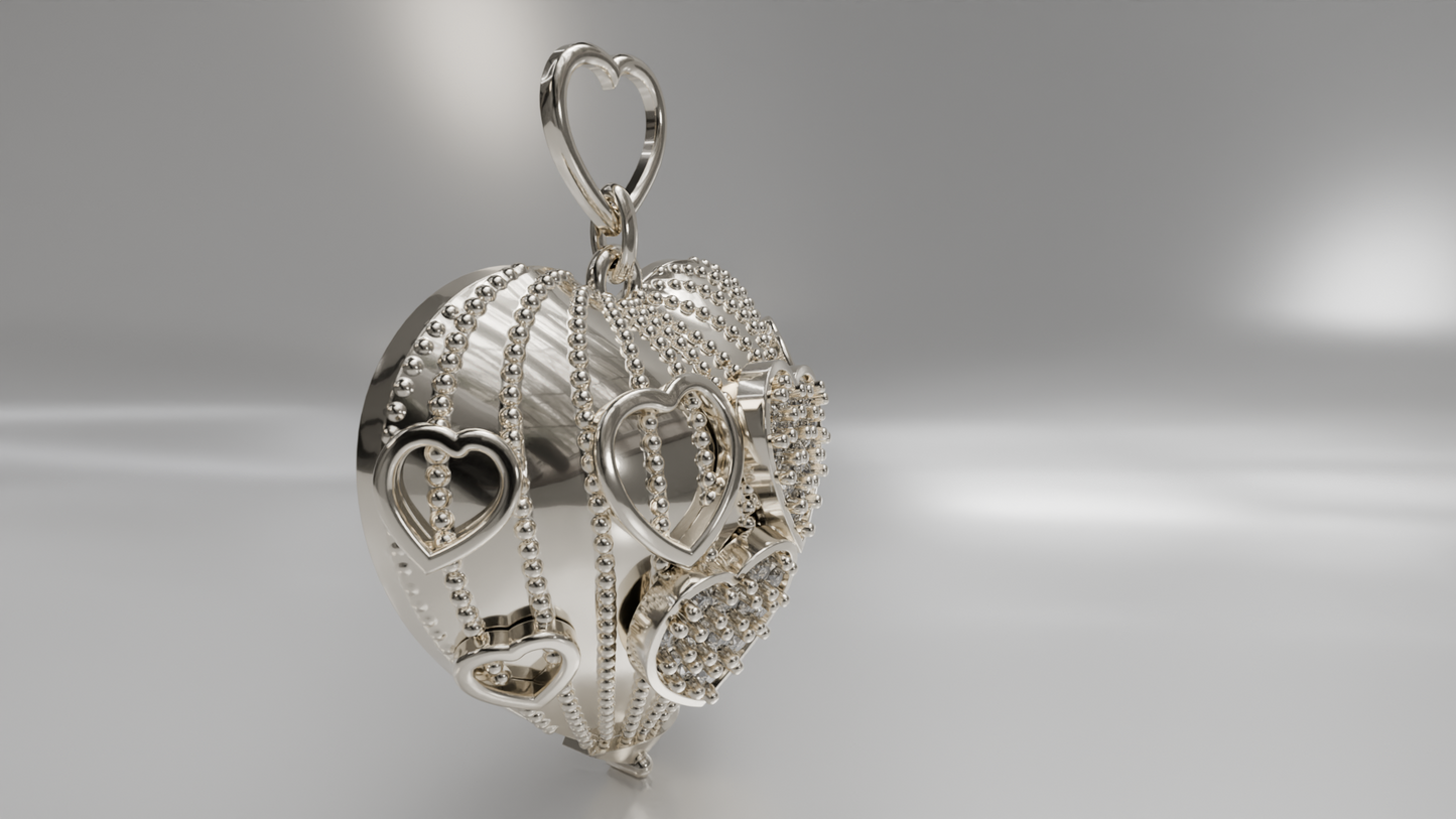 Heart Pendant with Diamond Accents