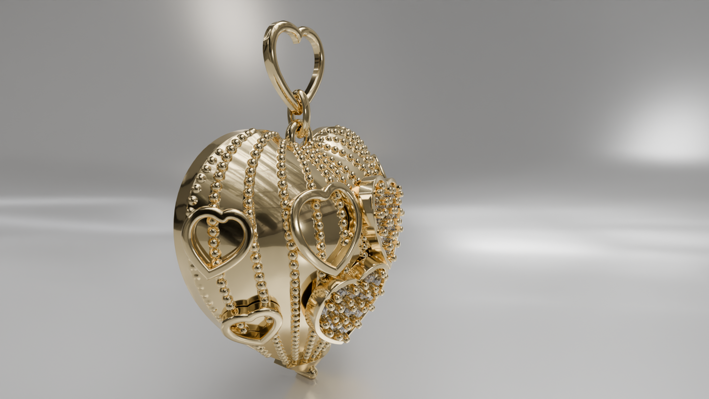 Heart Pendant with Diamond Accents