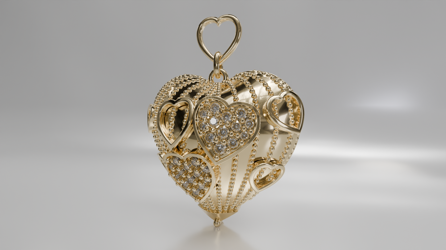 Heart Pendant with Diamond Accents