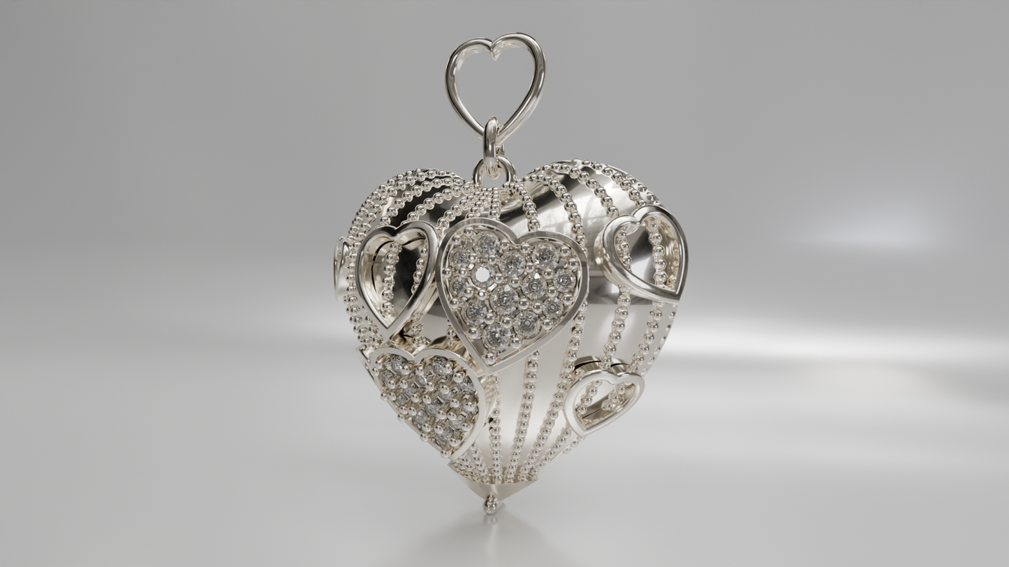 Heart Pendant with Diamond Accents