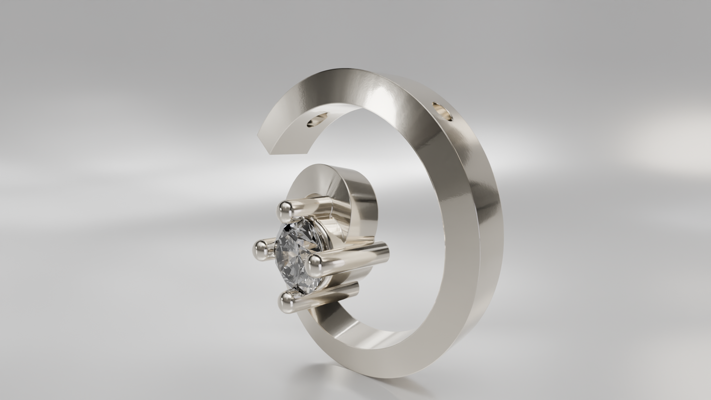 Modern Spiral Diamond Pendant in Gold
