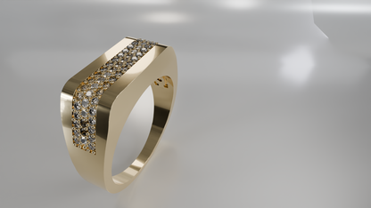 Streamline Spark: Men's Channel-Set Diamond Band Ring