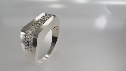 Streamline Spark: Men's Channel-Set Diamond Band Ring