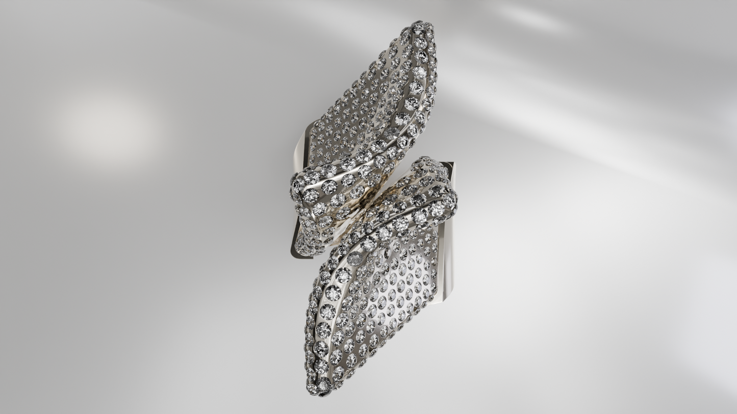 Pave Diamond Statement Ring in Gold