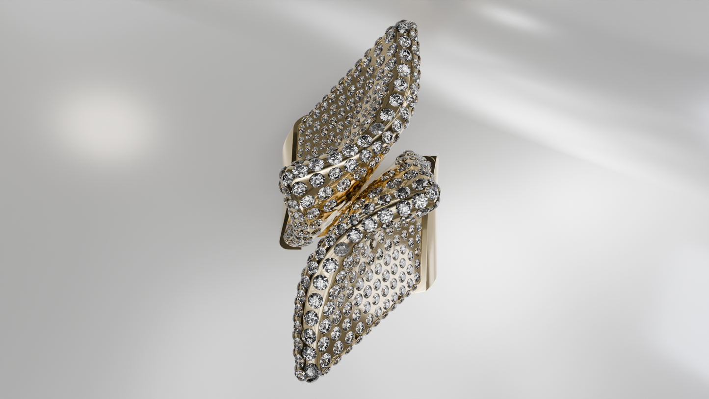 Pave Diamond Statement Ring in Gold
