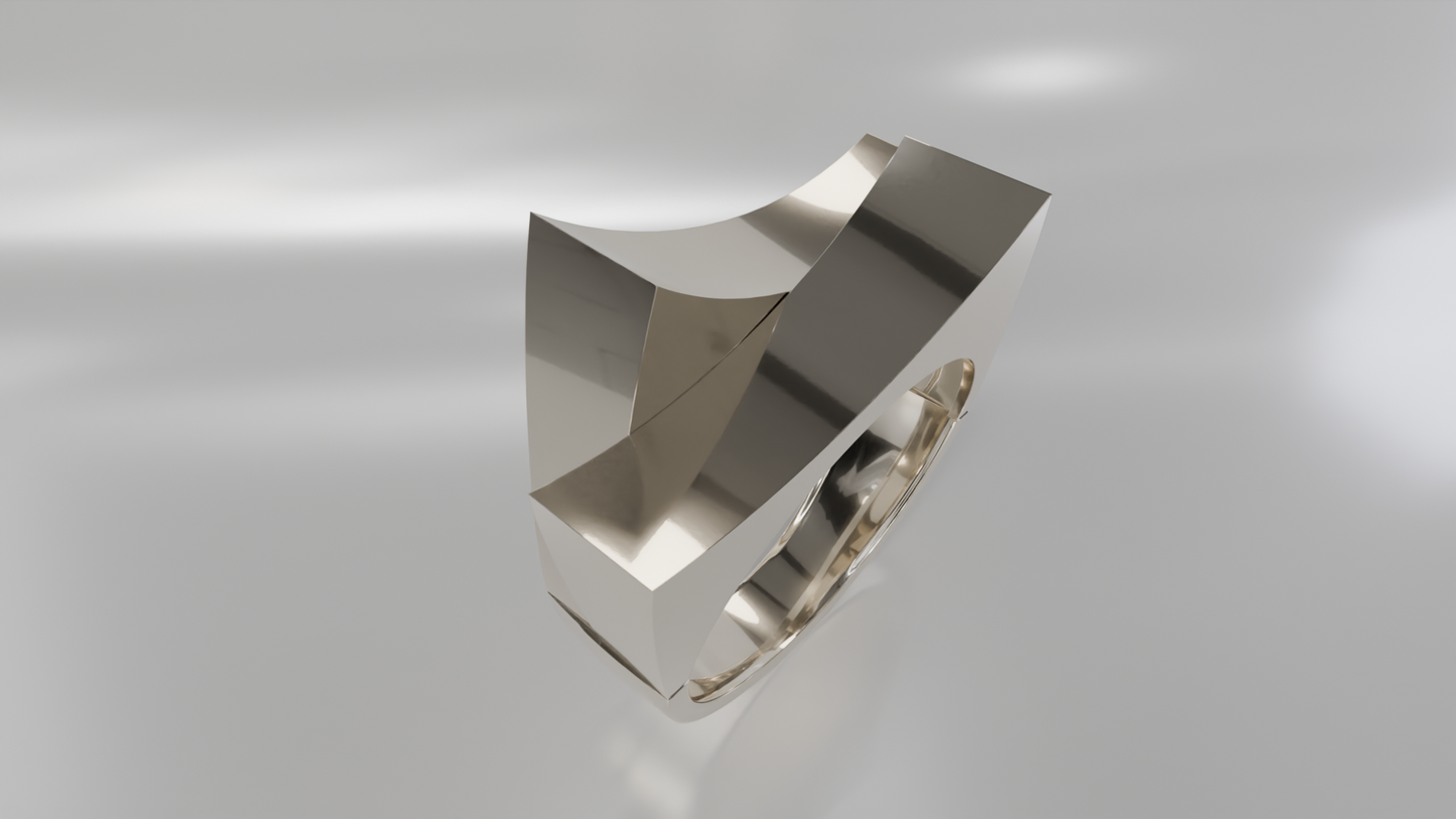 Architectural Statement Ring in Gold