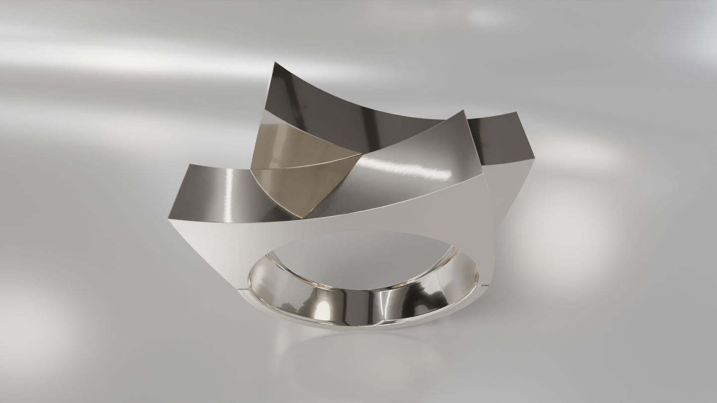 Architectural Statement Ring in Gold