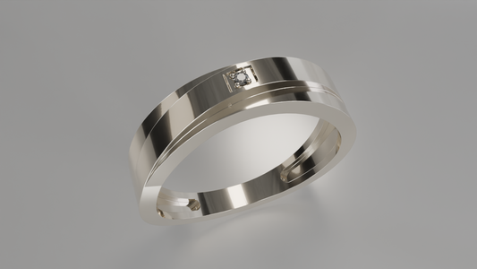 Modern Minimalist Diamond Accent Ring