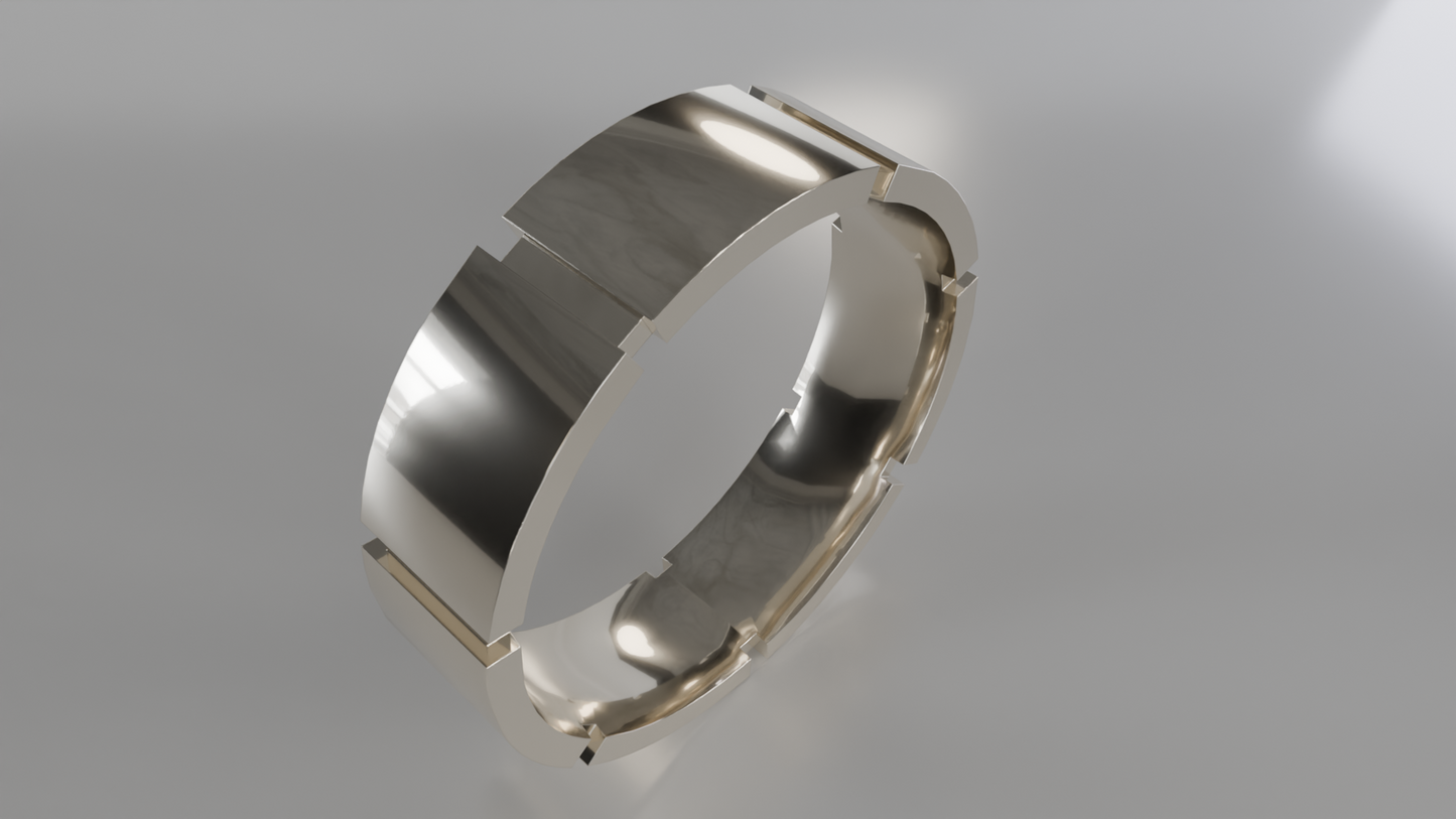 Modern Geometric Band Ring
