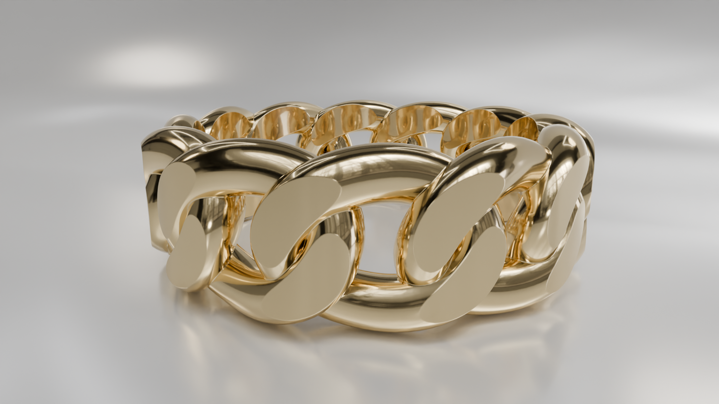 Chunky Link Ring in Gold