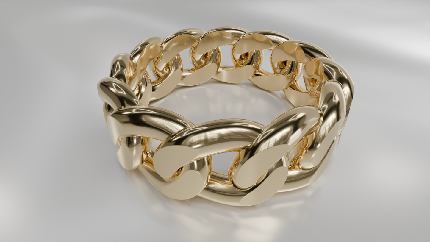 Chunky Link Ring in Gold