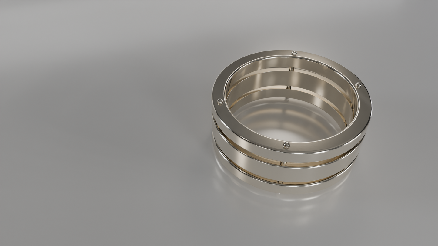 Modern Multi-Band Statement Ring