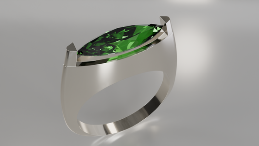 Modern Bezel Set Marquise Diamond Ring