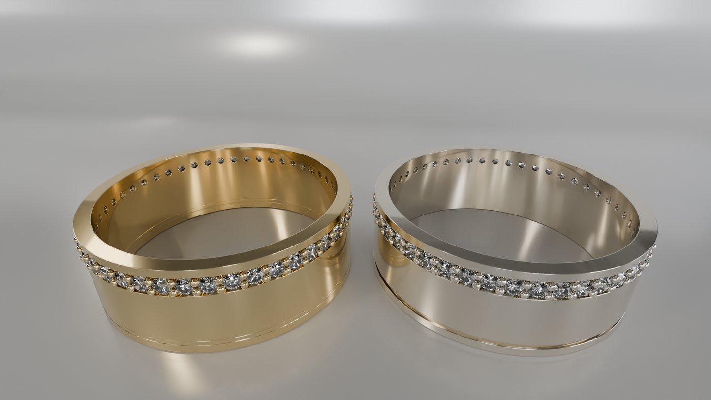 Diamond-Accented Band Rings