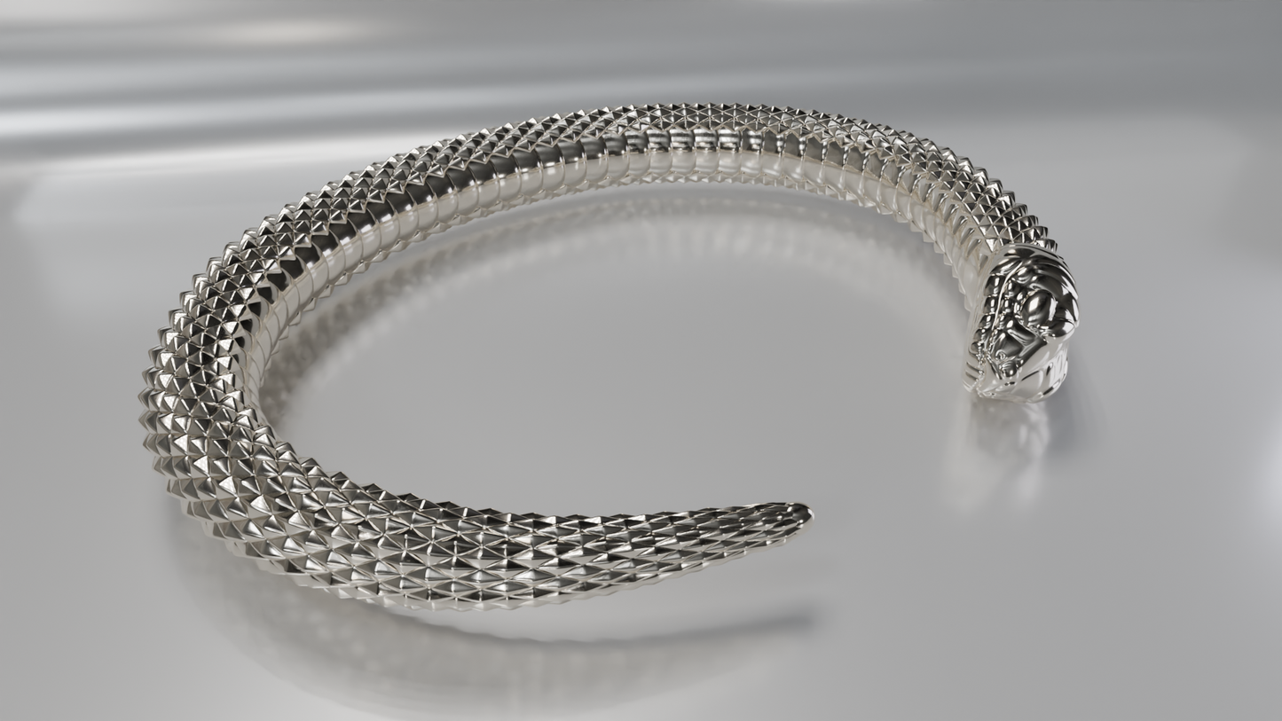 Textured Snake Cuff Bracelet