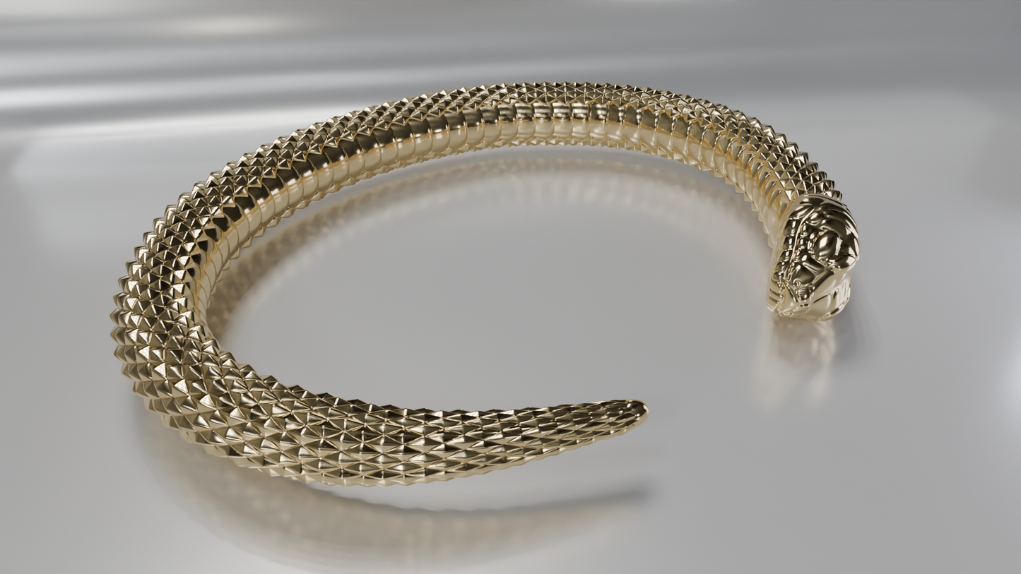 Textured Snake Cuff Bracelet