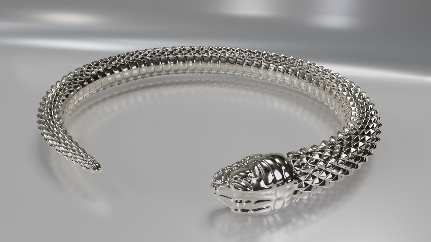 Textured Snake Cuff Bracelet