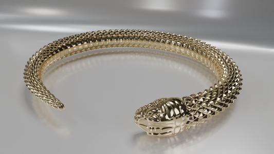Textured Snake Cuff Bracelet