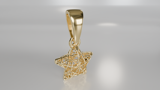 Geometric Star Openwork Pendant
